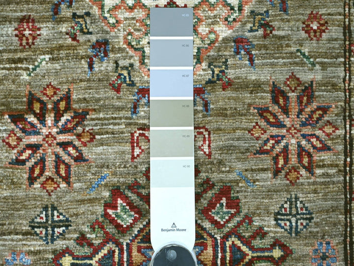 2'7" x 4'6" New Hand Knotted Green Wool Rectangle Oriental Rug - MOA10221673