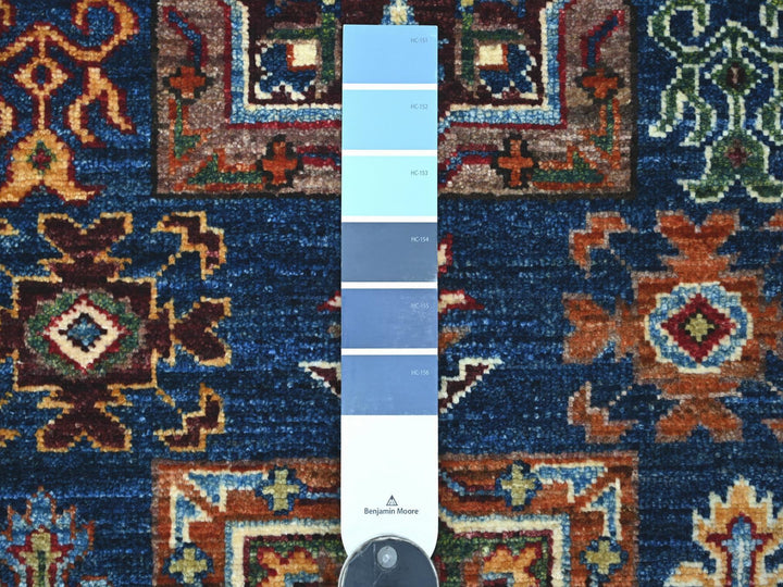 2'9" x 4'1" New Hand Knotted Blue Wool Rectangle Oriental Rug - MOA10221674