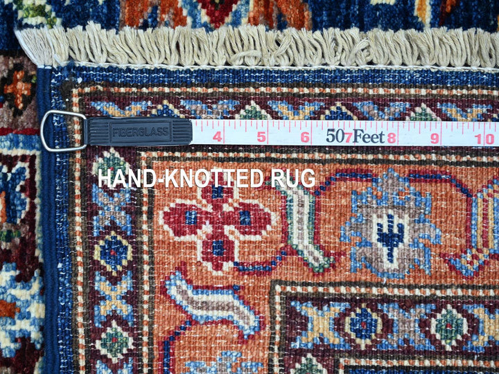 2'9" x 4'1" New Hand Knotted Blue Wool Rectangle Oriental Rug - MOA10221674