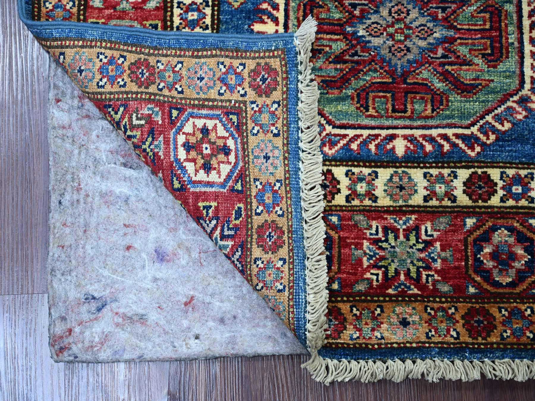 2'10" x 3'11" New Hand Knotted Blue Wool Rectangle Oriental Rug - MOA10221675