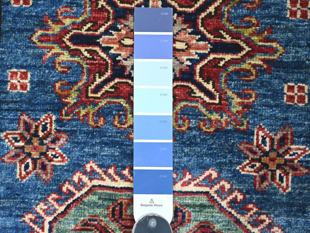 2'10" x 3'11" New Hand Knotted Blue Wool Rectangle Oriental Rug - MOA10221675