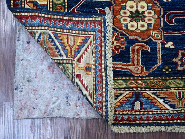 2'10" x 4'0" New Hand Knotted Blue Wool Rectangle Oriental Rug - MOA10221676