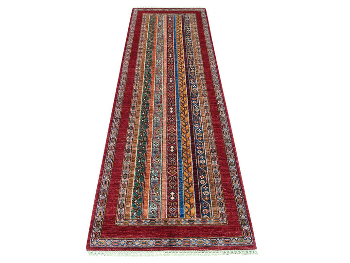 2'9" x 8'5" New Hand Knotted Red Wool Runner Oriental Rug - MOA10221678