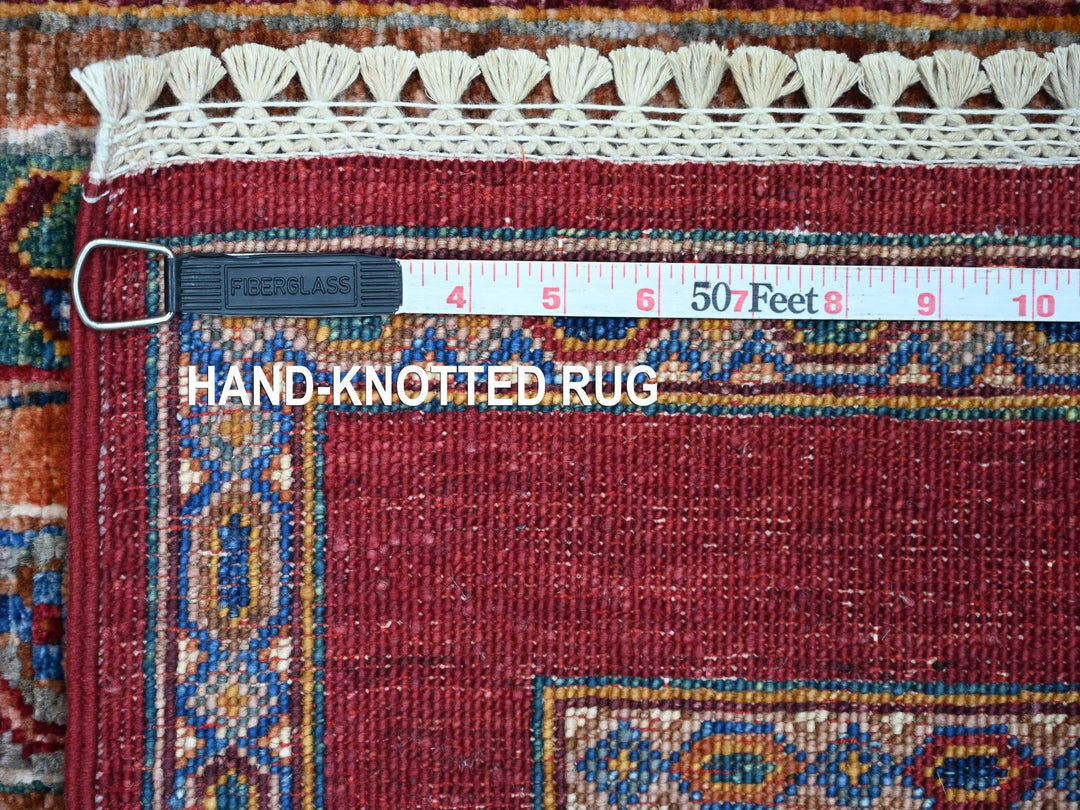 2'9" x 8'5" New Hand Knotted Red Wool Runner Oriental Rug - MOA10221678