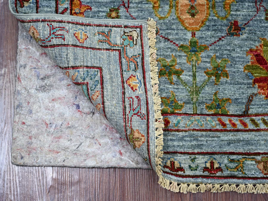 2'9" x 8'6" New Hand Knotted Blue Wool Runner Oriental Rug - MOA10221679