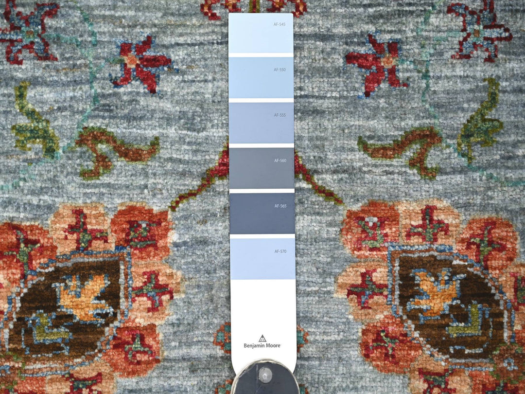 2'9" x 8'6" New Hand Knotted Blue Wool Runner Oriental Rug - MOA10221679