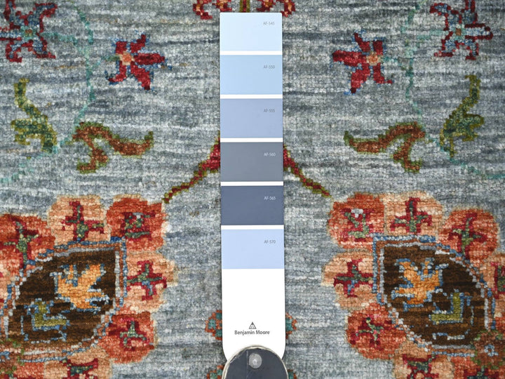 2'9" x 8'6" New Hand Knotted Blue Wool Runner Oriental Rug - MOA10221679