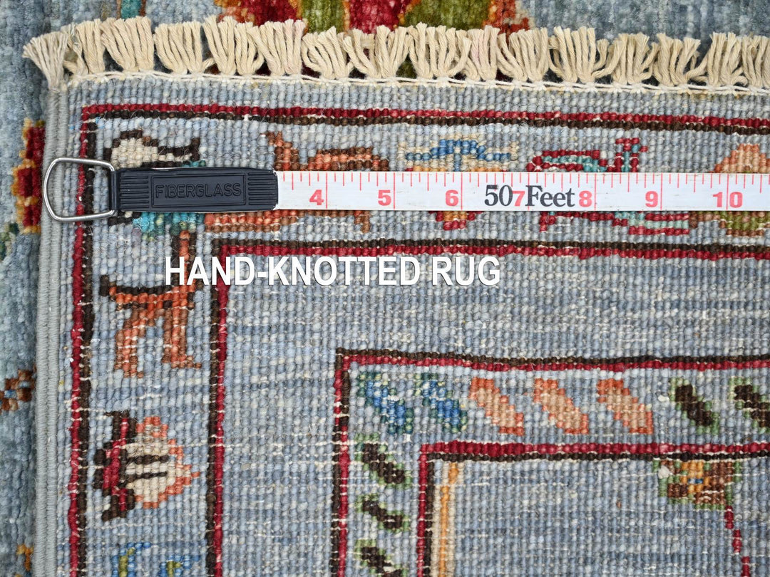 2'9" x 8'6" New Hand Knotted Blue Wool Runner Oriental Rug - MOA10221679