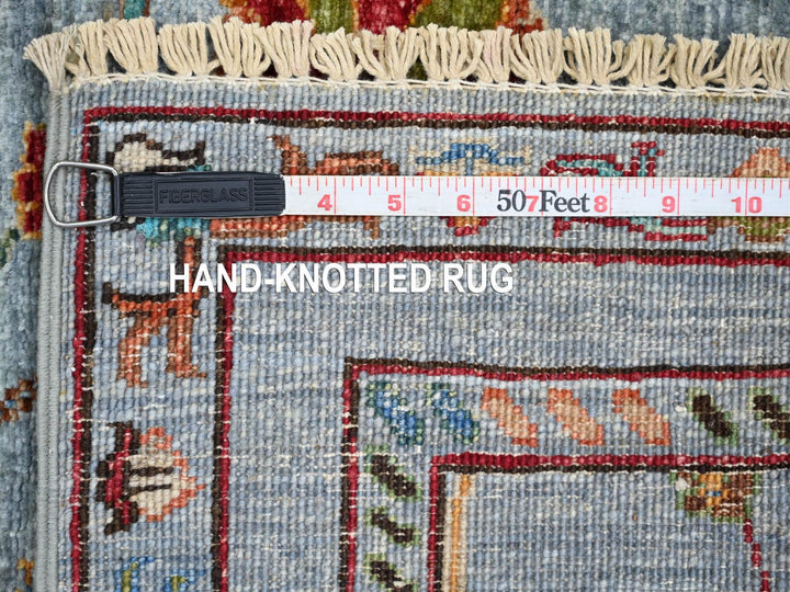 2'9" x 8'6" New Hand Knotted Blue Wool Runner Oriental Rug - MOA10221679