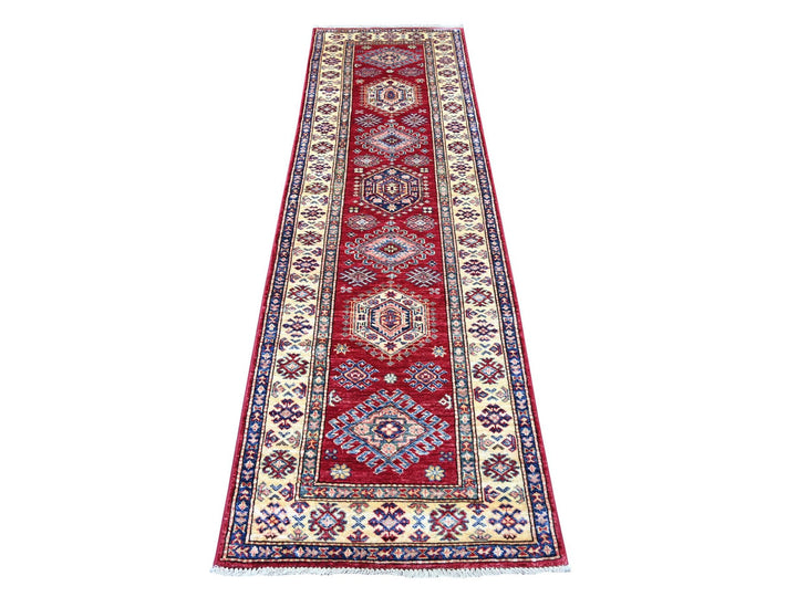 2'6" x 8'3" New Hand Knotted Red Wool Runner Oriental Rug - MOA10221681