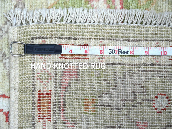4'0" x 15'8" New Hand Knotted Green Wool Runner Oriental Rug - MOA10221686
