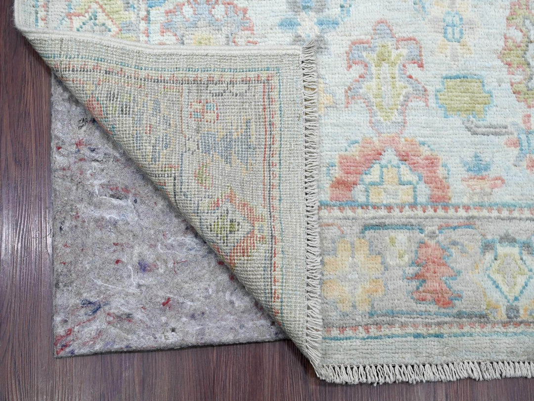 3'7" x 19'7" New Hand Knotted Blue Wool Runner Oriental Rug - MOA10221687