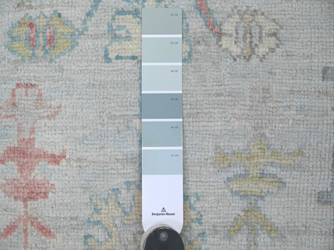3'7" x 19'7" New Hand Knotted Blue Wool Runner Oriental Rug - MOA10221687