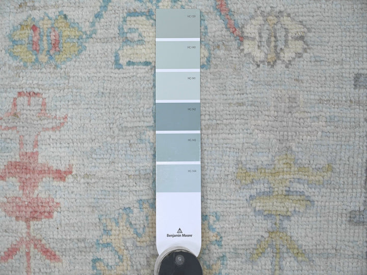 3'7" x 19'7" New Hand Knotted Blue Wool Runner Oriental Rug - MOA10221687