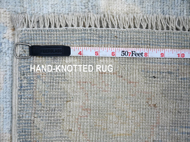 4'1" x 9'8" New Hand Knotted Blue Wool Runner Oriental Rug - MOA10221688