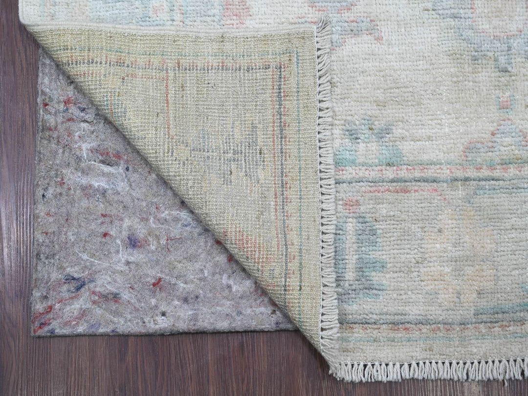 4'0" x 19'1" New Hand Knotted Grey Wool Rectangle Oriental Rug - MOA10221689