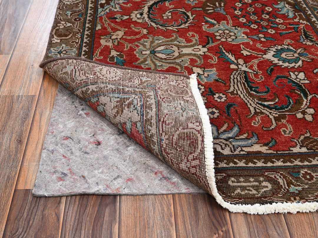 2'10" x 12'3" Vintage Hand Knotted Red Wool Runner Oriental Rug - MOA1022168
