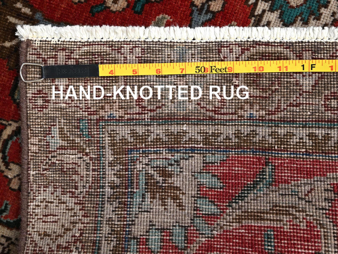 2'10" x 12'3" Vintage Hand Knotted Red Wool Runner Oriental Rug - MOA1022168