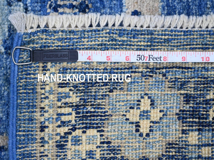 2'9" x 16'8" New Hand Knotted Blue Wool Runner Oriental Rug - MOA10221690