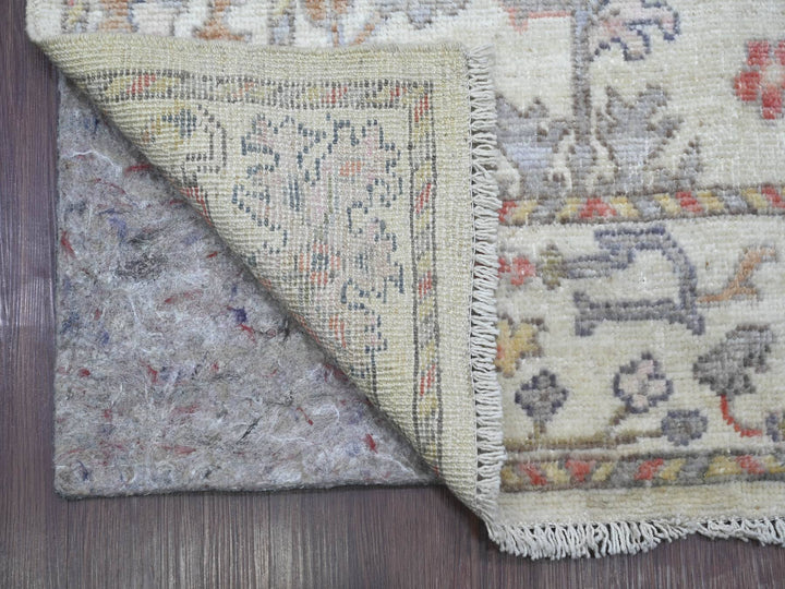 2'10" x 20'4" New Hand Knotted Ivory Wool Runner Oriental Rug - MOA10221692