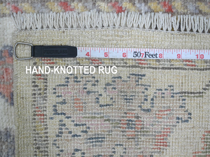2'10" x 20'4" New Hand Knotted Ivory Wool Runner Oriental Rug - MOA10221692
