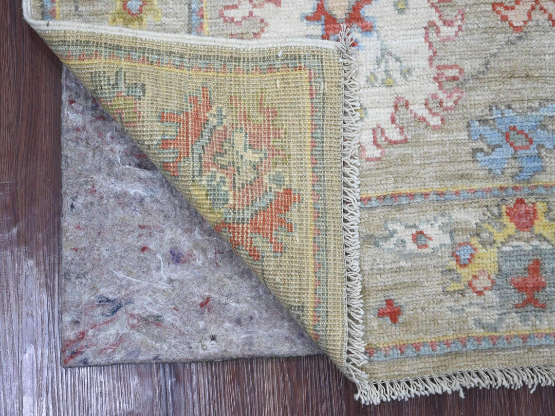 2'9" x 5'6" New Hand Knotted Grey Wool Runner Oriental Rug - MOA10221694