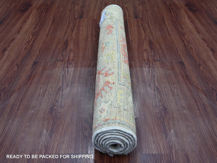 2'9" x 5'6" New Hand Knotted Grey Wool Runner Oriental Rug - MOA10221694