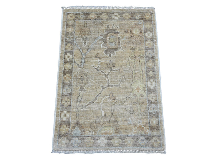 2'0" x 2'11" New Hand Knotted Brown Wool Rectangle Oriental Rug - MOA10221696