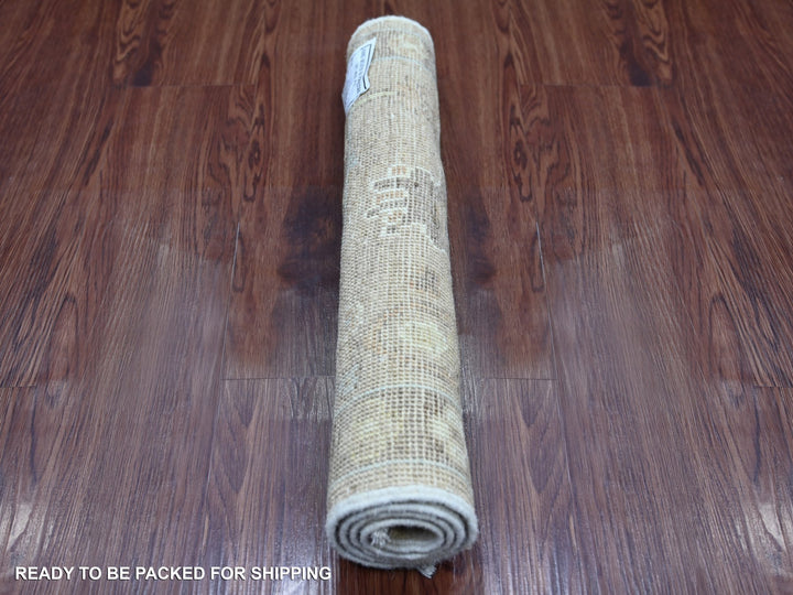 2'0" x 2'11" New Hand Knotted Brown Wool Rectangle Oriental Rug - MOA10221696