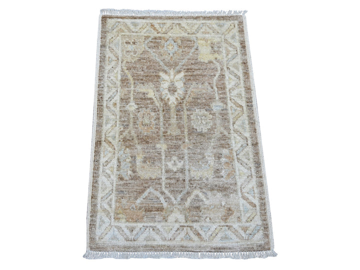 2'0" x 3'0" New Hand Knotted Brown Wool Rectangle Oriental Rug - MOA10221698
