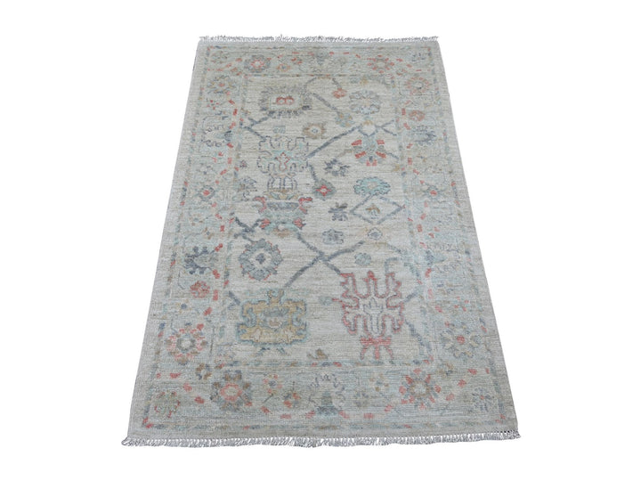 3'3" x 4'11" New Hand Knotted Grey Wool Rectangle Oriental Rug - MOA10221699