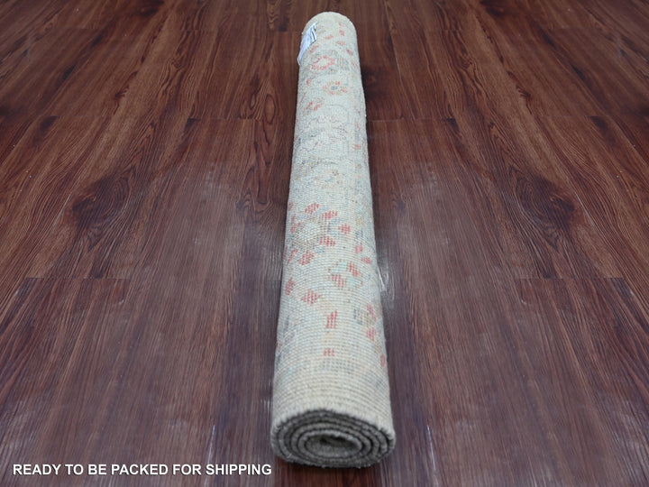 3'3" x 4'11" New Hand Knotted Grey Wool Rectangle Oriental Rug - MOA10221699