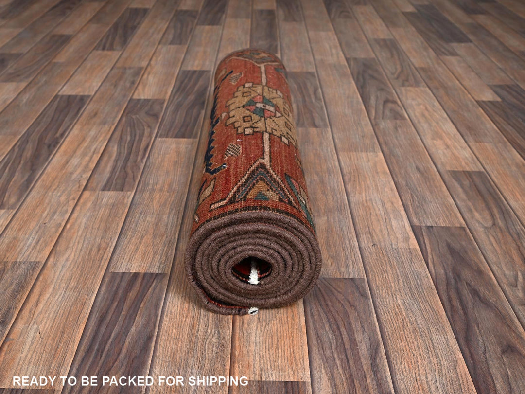 2'5" x 9'3" Vintage Hand Knotted Red Wool Runner Oriental Rug - MOA1022169