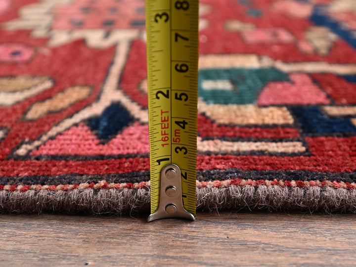 2'5" x 9'3" Vintage Hand Knotted Red Wool Runner Oriental Rug - MOA1022169