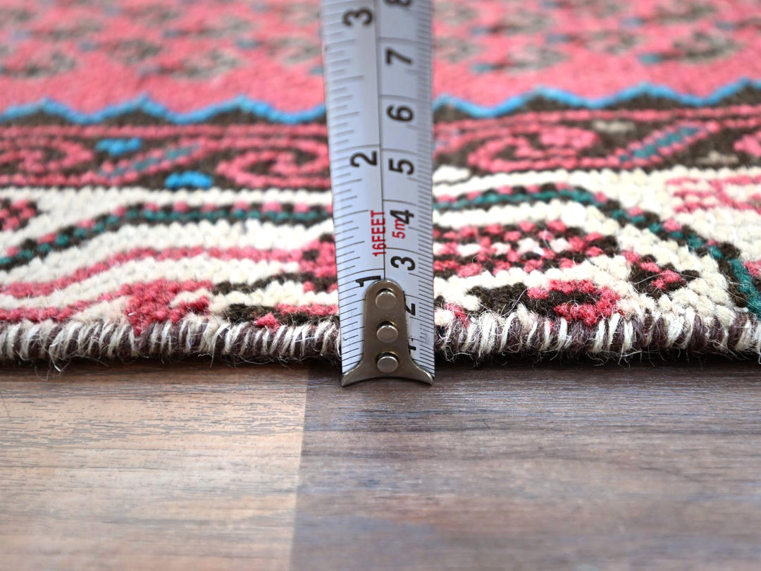 2'6" x 12'9" Vintage Hand Knotted Red Wool Runner Oriental Rug - MOA102216