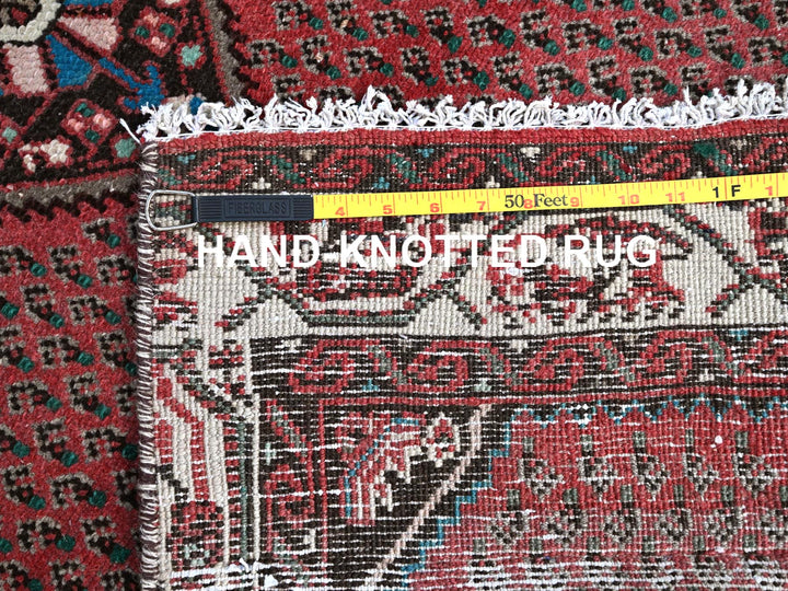 2'6" x 12'9" Vintage Hand Knotted Red Wool Runner Oriental Rug - MOA102216