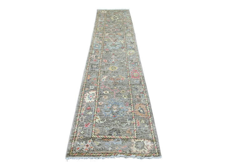 2'7" x 11'6" New Hand Knotted Brown Wool Runner Oriental Rug - MOA10221701
