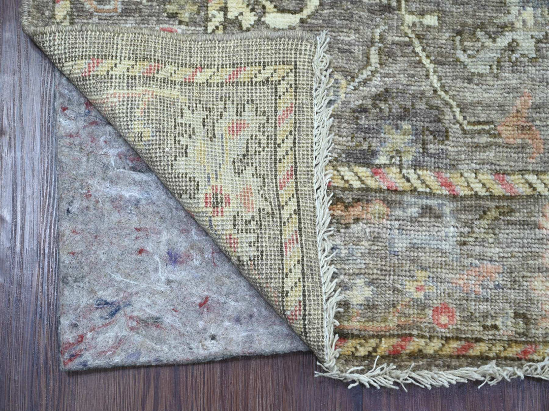 2'7" x 11'6" New Hand Knotted Brown Wool Runner Oriental Rug - MOA10221701
