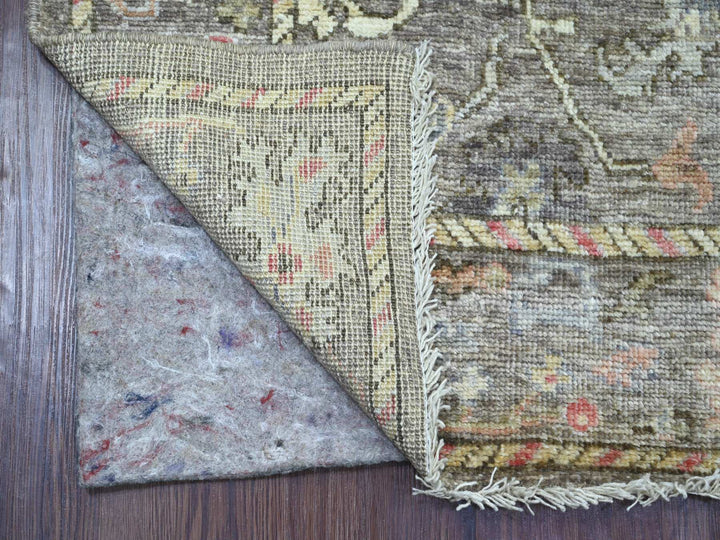 2'7" x 11'6" New Hand Knotted Brown Wool Runner Oriental Rug - MOA10221701