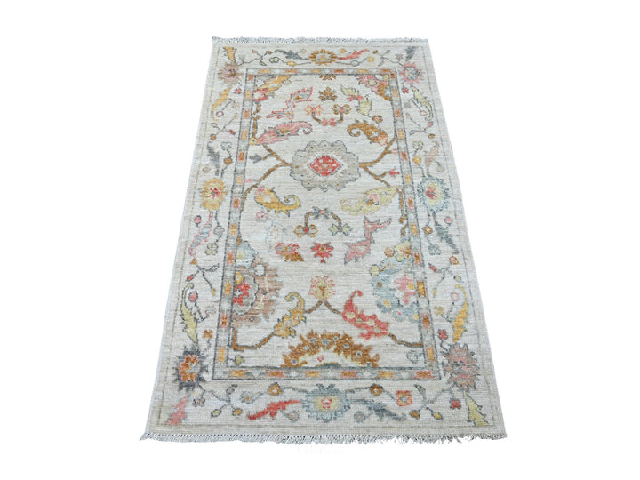 3'1" x 4'10" New Hand Knotted Ivory Wool Rectangle Oriental Rug - MOA10221703