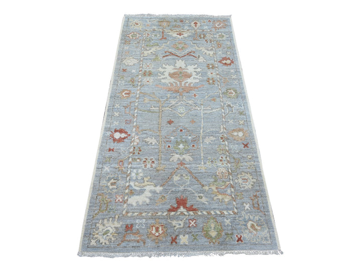 3'0" x 5'11" New Hand Knotted Grey Wool Runner Oriental Rug - MOA10221704