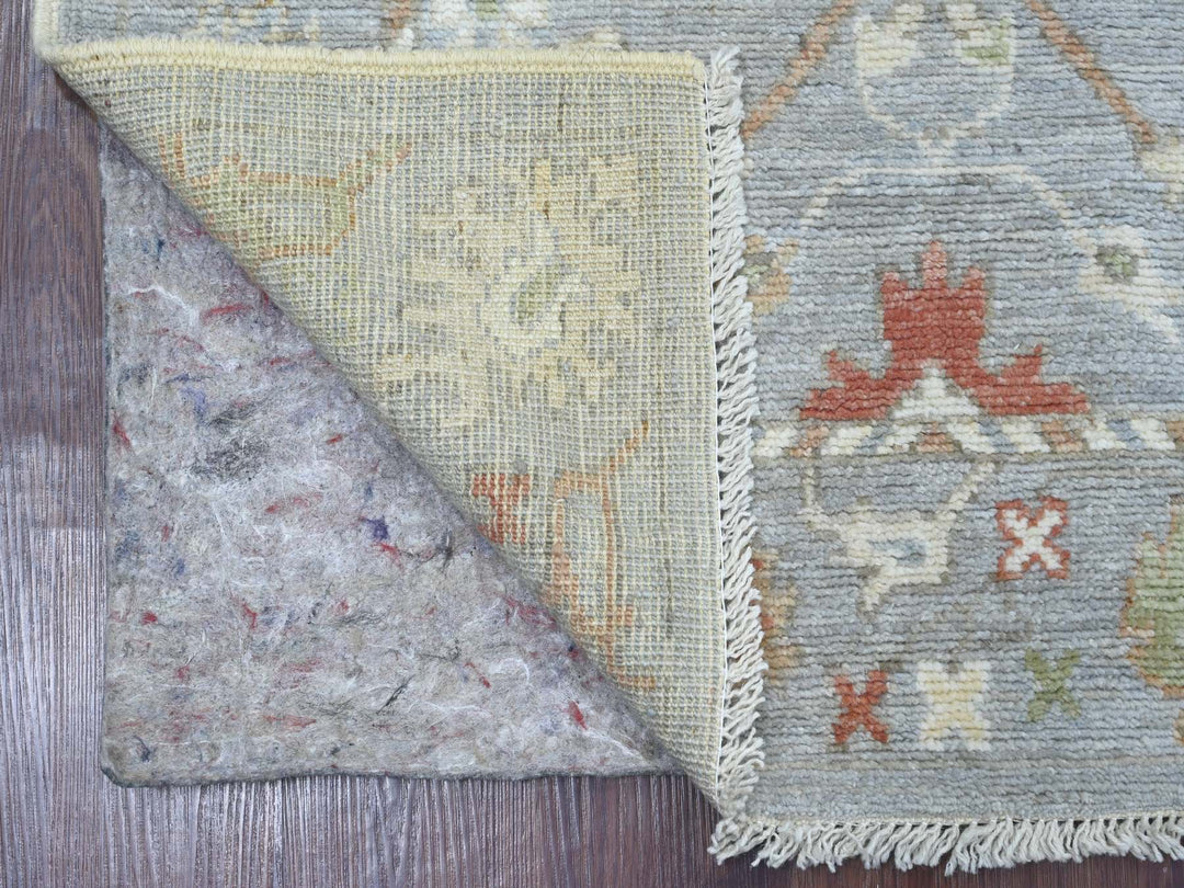 3'0" x 5'11" New Hand Knotted Grey Wool Runner Oriental Rug - MOA10221704