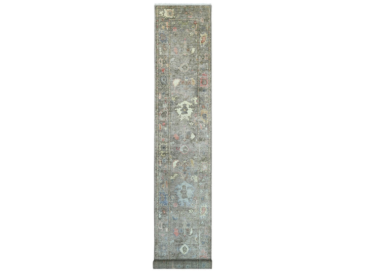 2'6" x 15'8" New Hand Knotted Brown Wool Runner Oriental Rug - MOA10221705