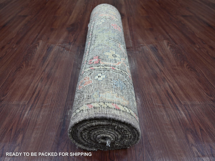 2'6" x 15'8" New Hand Knotted Brown Wool Runner Oriental Rug - MOA10221705