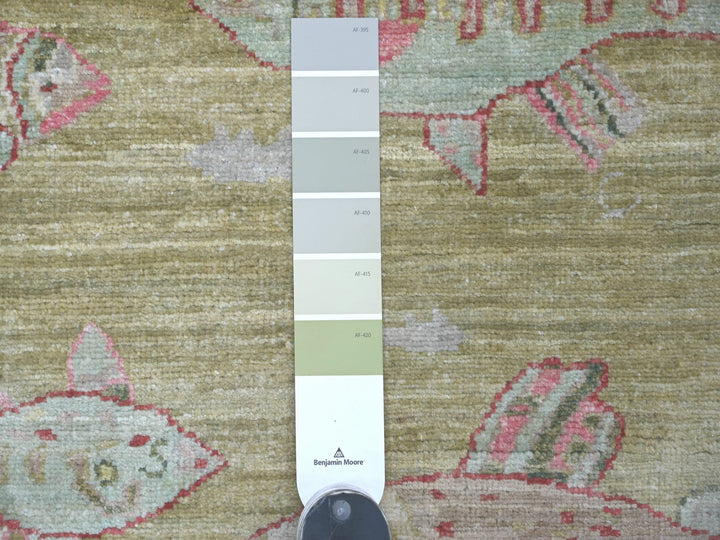 2'7" x 11'5" New Hand Knotted Green Wool Runner Oriental Rug - MOA10221706