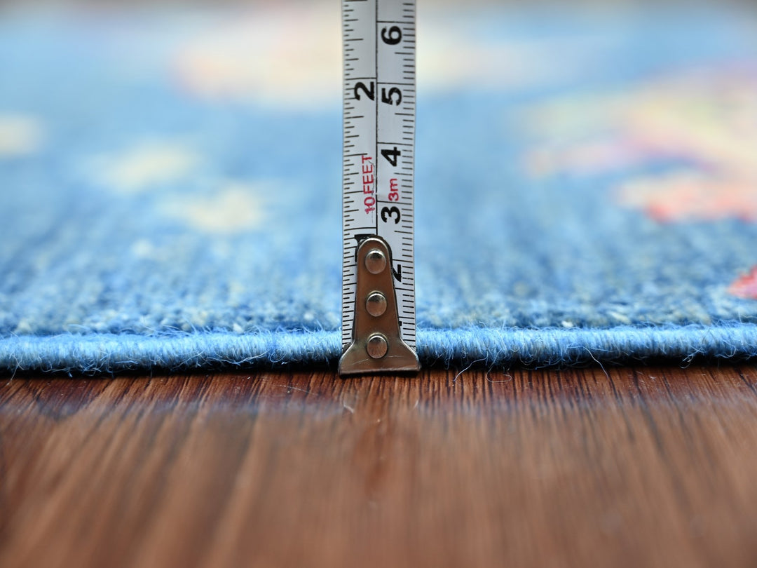 2'5" x 6'3" New Hand Knotted Blue Wool Runner Oriental Rug - MOA10221708