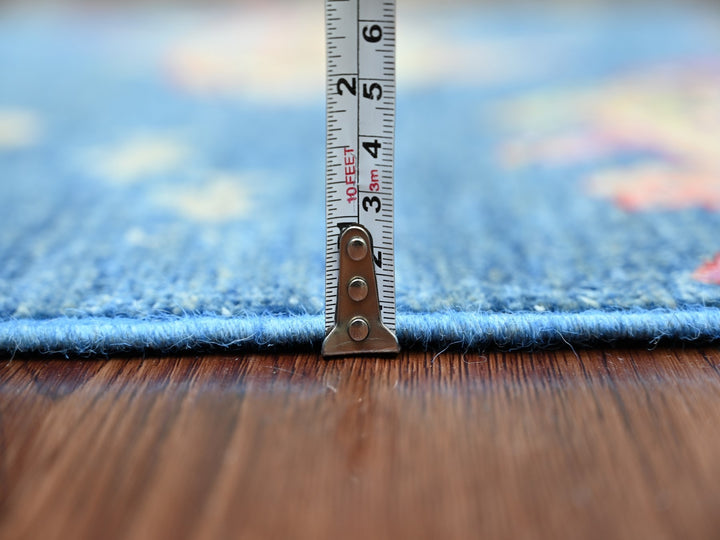 2'5" x 6'3" New Hand Knotted Blue Wool Runner Oriental Rug - MOA10221708