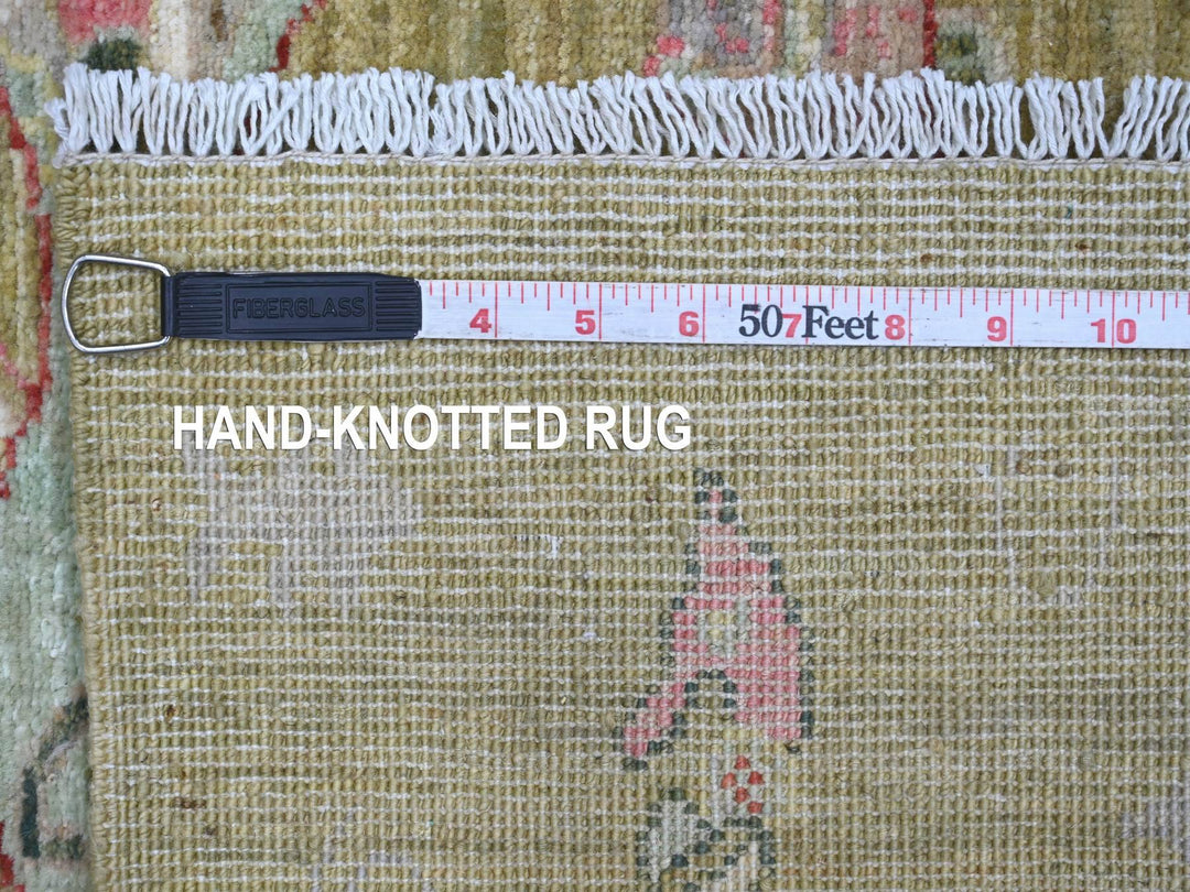 2'6" x 5'11" New Hand Knotted Green Wool Runner Oriental Rug - MOA10221709