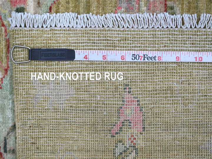 2'6" x 5'11" New Hand Knotted Green Wool Runner Oriental Rug - MOA10221709