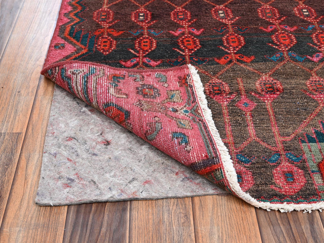 2'7" x 9'9" Vintage Hand Knotted Overdyed Wool Runner Oriental Rug - MOA1022170